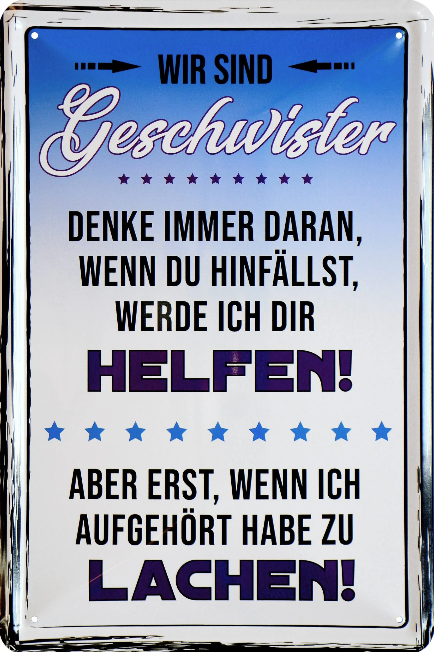 WOGEKA ART Metallbild „Wir sind Geschwister“ • 20×30 cm